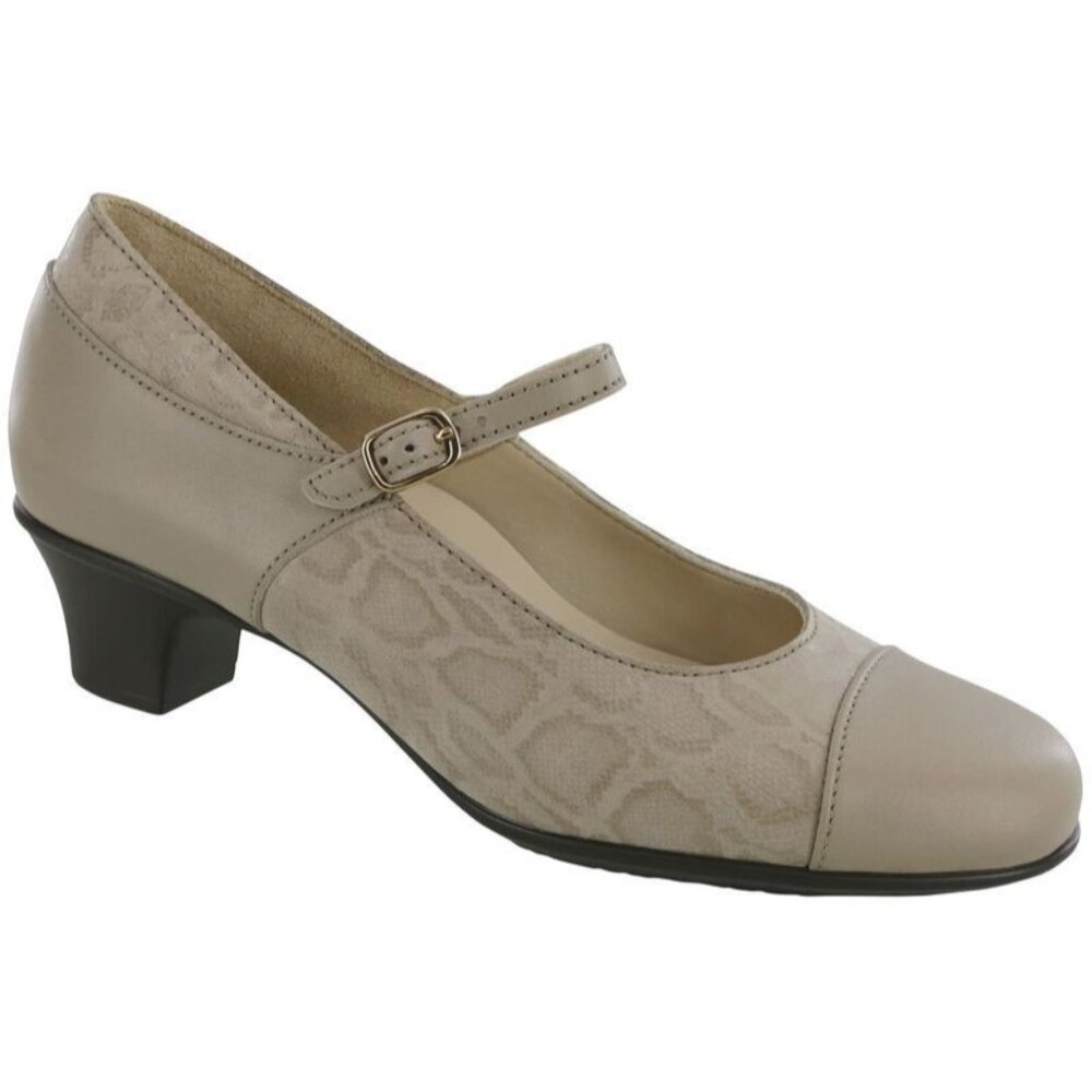 SAS Isabel Mary Jane Womens Beige Snake Grigio Pump Heel Comfort Grandmacore, 12